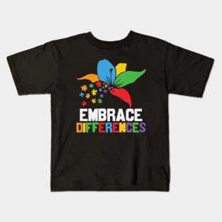 Autism Awareness - Embrace Differences Kids T-Shirt